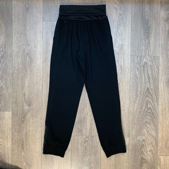 Aritzia Wilfred Tuxedo Pant High fold over Waist Straight Leg Trouser Black XS - Picture 9 of 12